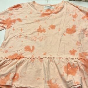 the sweatshirt project Size 2X Peplum Sweatshirt Top bleach splattered NWT